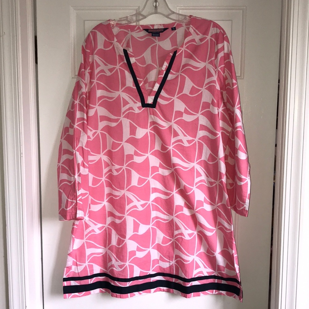 Vineyard Vines pink sail flag tunic; beach cover-up